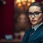 A sophisticated and elegant image featuring tecnologia, rich burgundy and deep blue hues, blurred bokeh background, sharp subject focus, soft background lighting